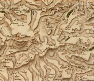 Carte de Cassini - Montagne du Cézallier